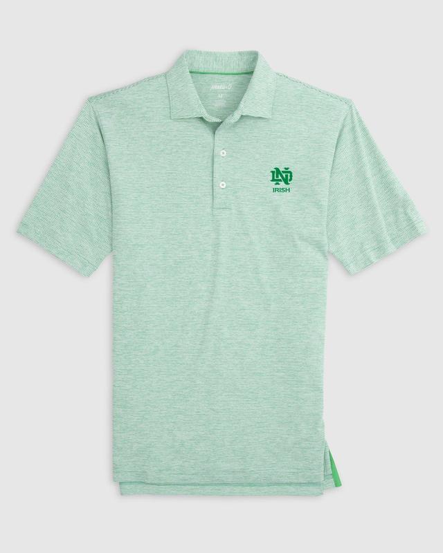 johnnie-O Notre Dame Lyndon Striped Jersey Performance Polo - Vault Logo Product Image