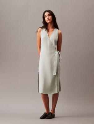 Flowing Midi Wrap Dress Product Image