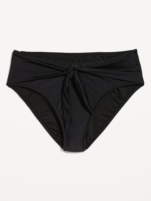 High-Waisted Bikini Swim Bottoms Product Image