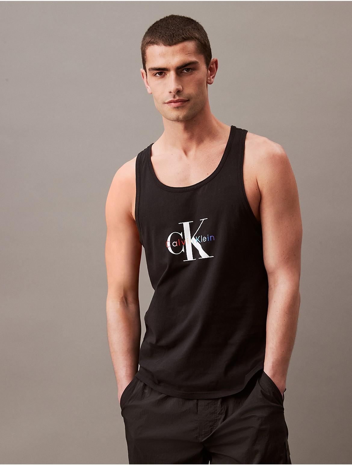 Calvin Klein Mens Pride Monogram Logo Tank Top - Brown - M Product Image