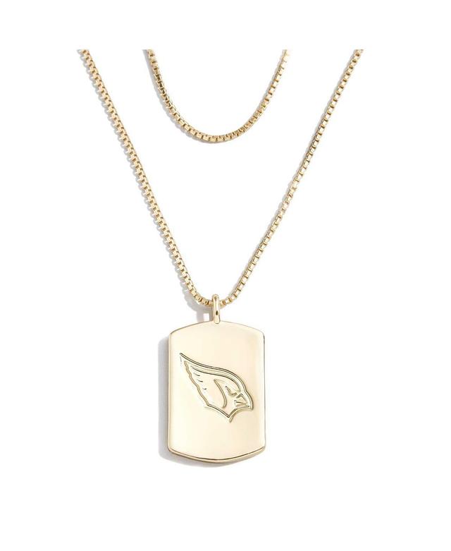 WEAR by Erin Andrews x Baublebar Arizona Cardinals Gold Dog Tag Necklace, Womens Product Image