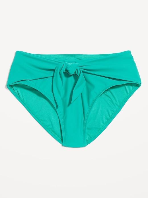 High-Waisted Bikini Swim Bottoms Product Image