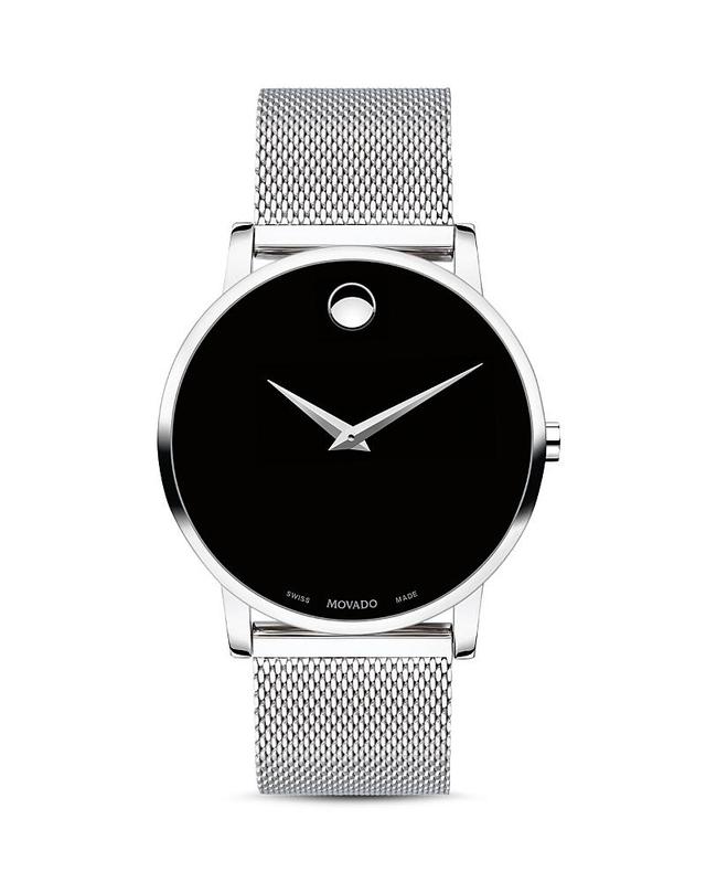 Men's Movado MuseumÂ® Classic Mesh Watch with Black Dial (Model: 0607219) Product Image