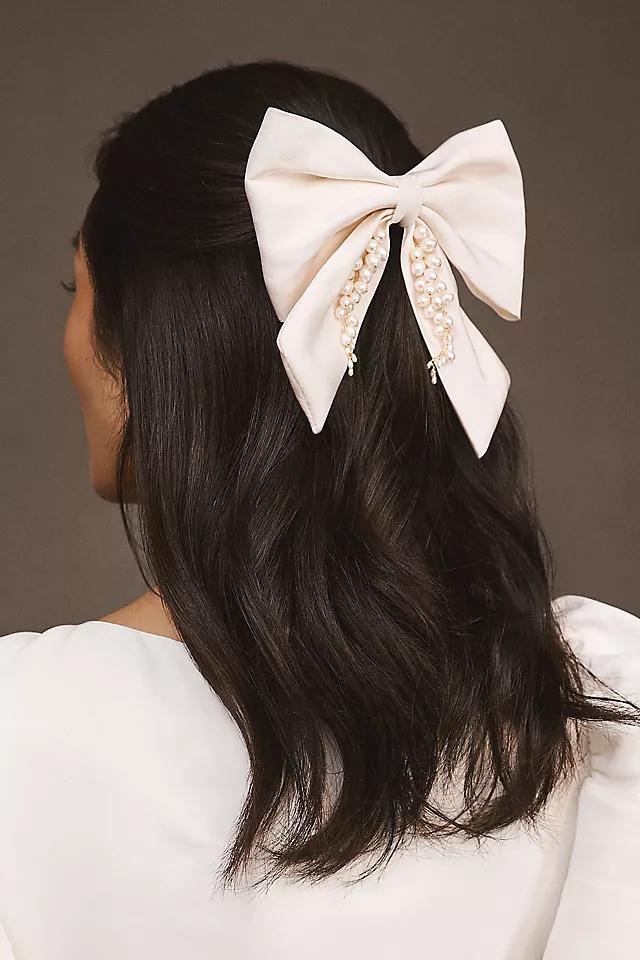 Christine Elizabeth Calliope Pearl and Silk Bow Barrette Product Image