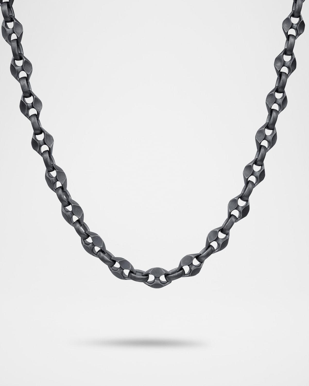 Men's Ulysses Oxidized Sterling Silver Faceted Link Necklace, 20.5"L Product Image