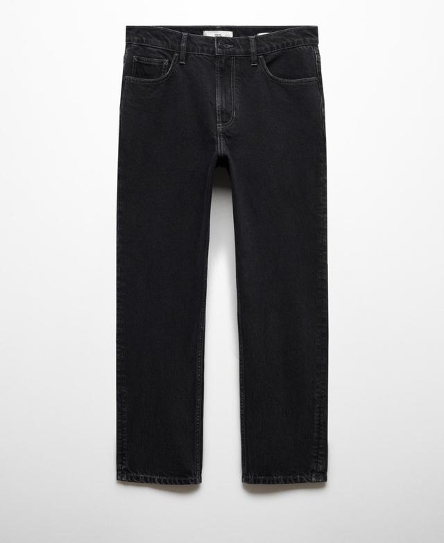 MANGO MAN - Ben tapered cropped jeans black denimMen Product Image