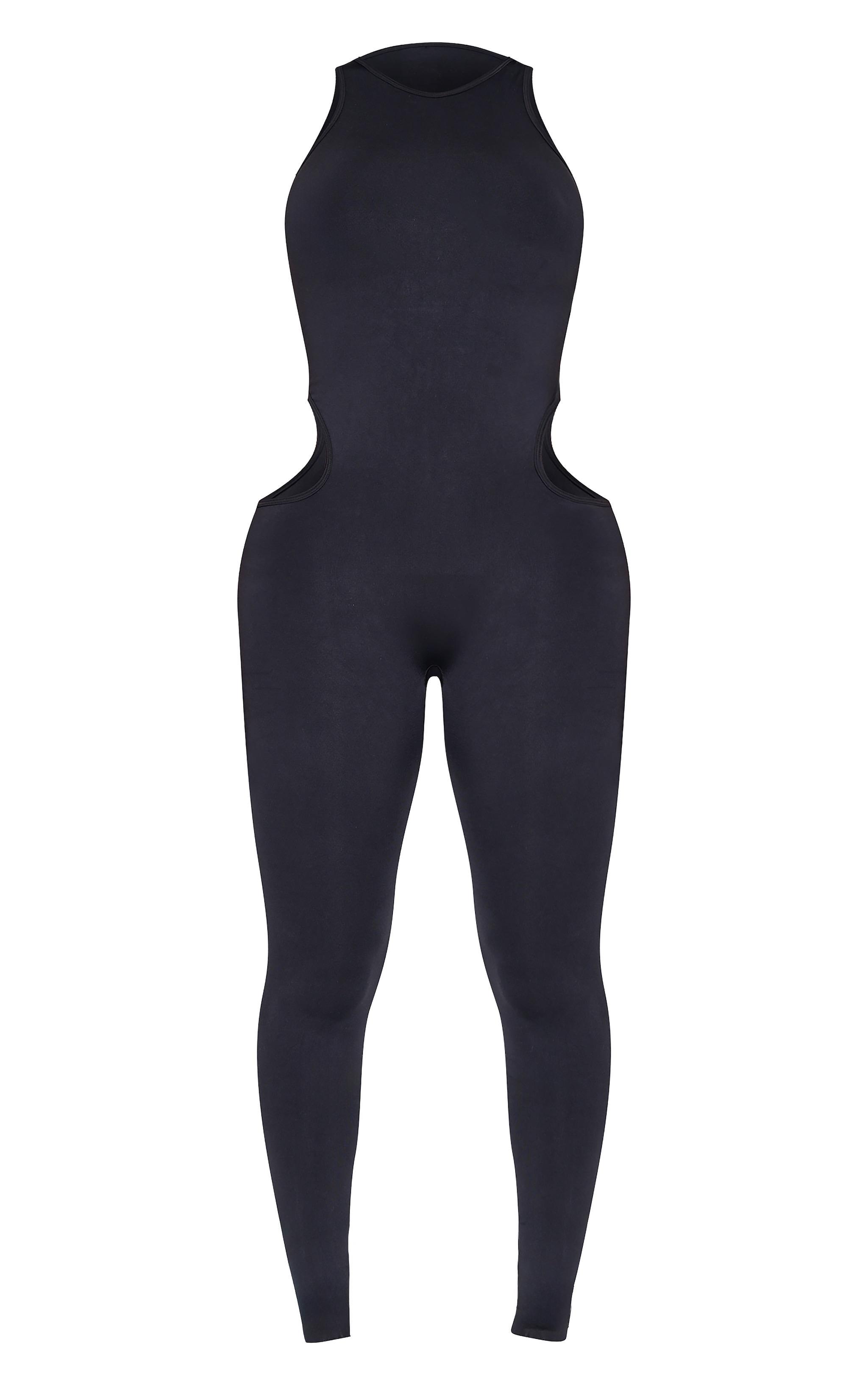 Shape Black Seamless Cut Out Jumpsuit Product Image