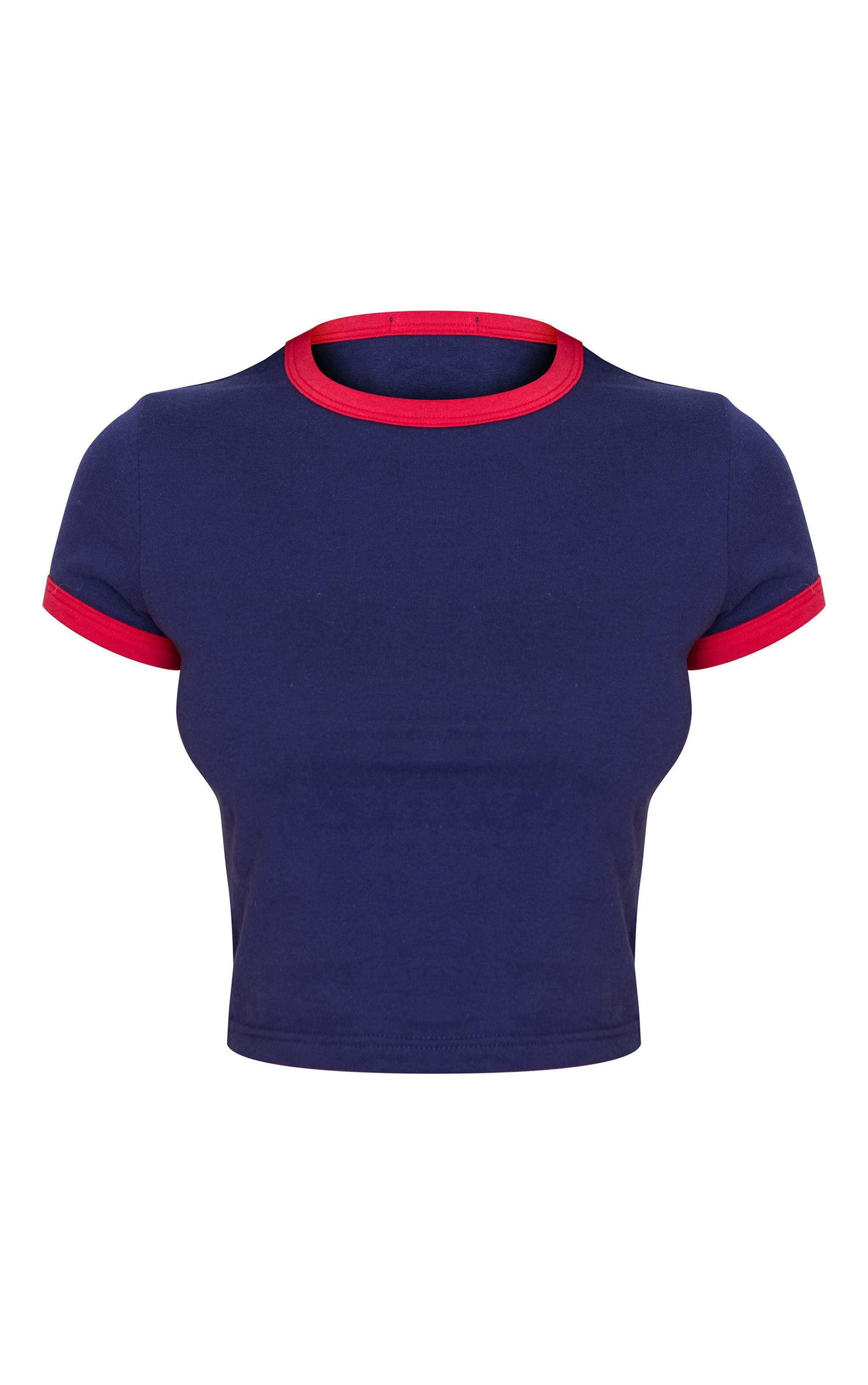 Petite Navy Jersey Fitted T-shirt Product Image