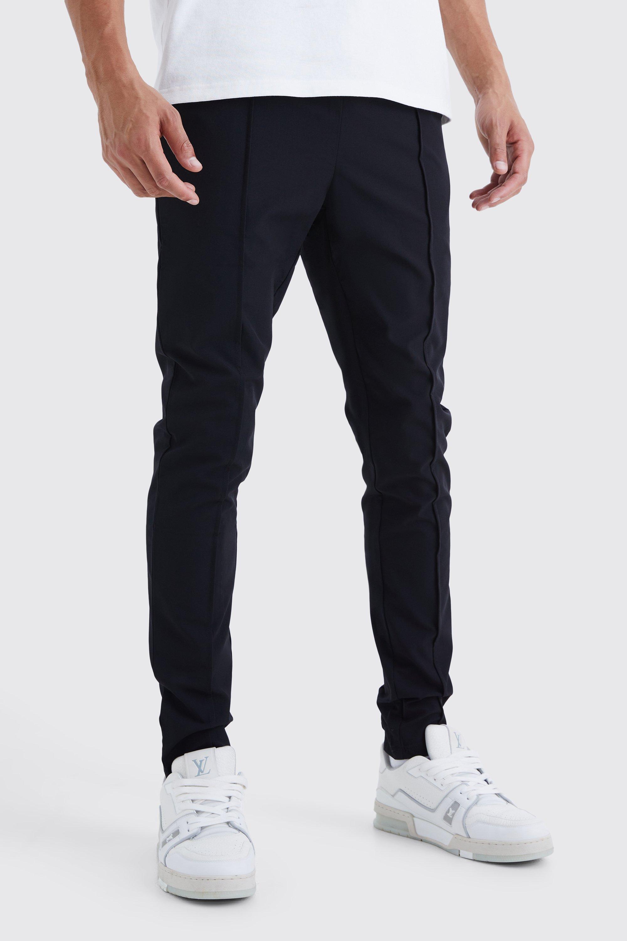 Tall Elastic Lightweight Stretch Skinny Pintuck Pants | boohooMAN USA Product Image