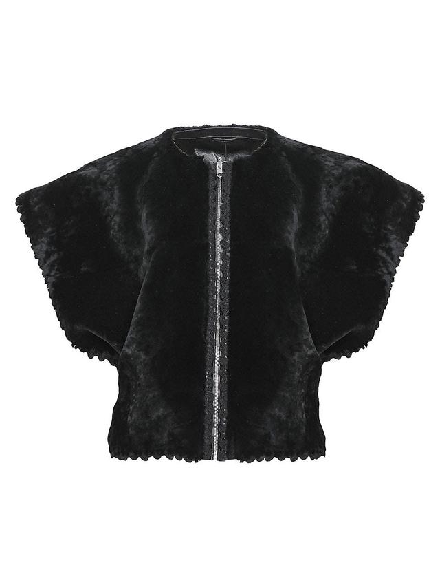 Reversible Select Shearling Lamb Collarless Jacket Product Image