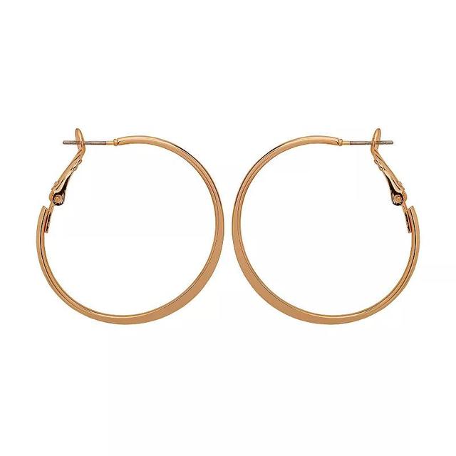 Emberly Delicate Flattened Hoop Earrings, Womens, None Product Image