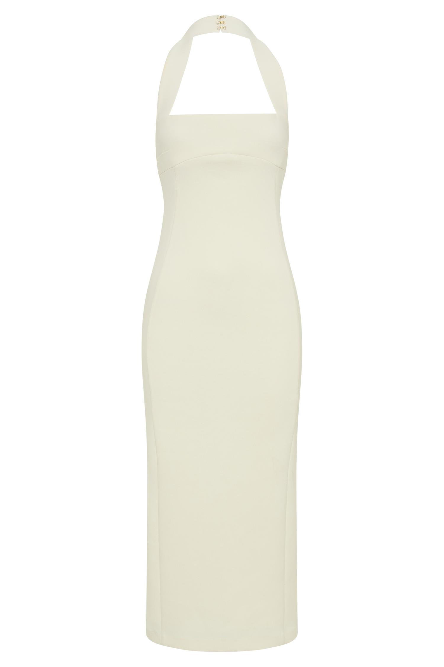 Amelita Suiting Halter Midi Dress - Ivory Product Image