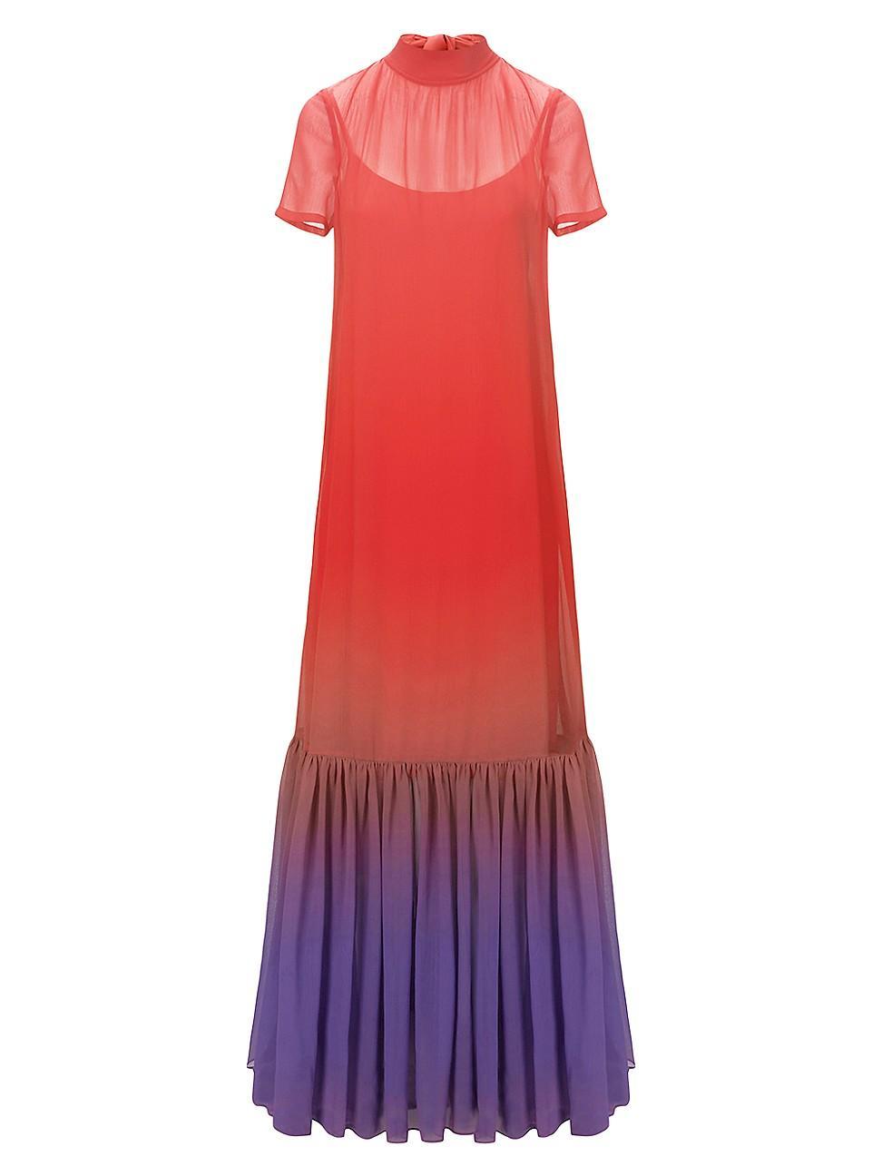 Calluna Ombr Neck-Tie Maxi Dress Product Image