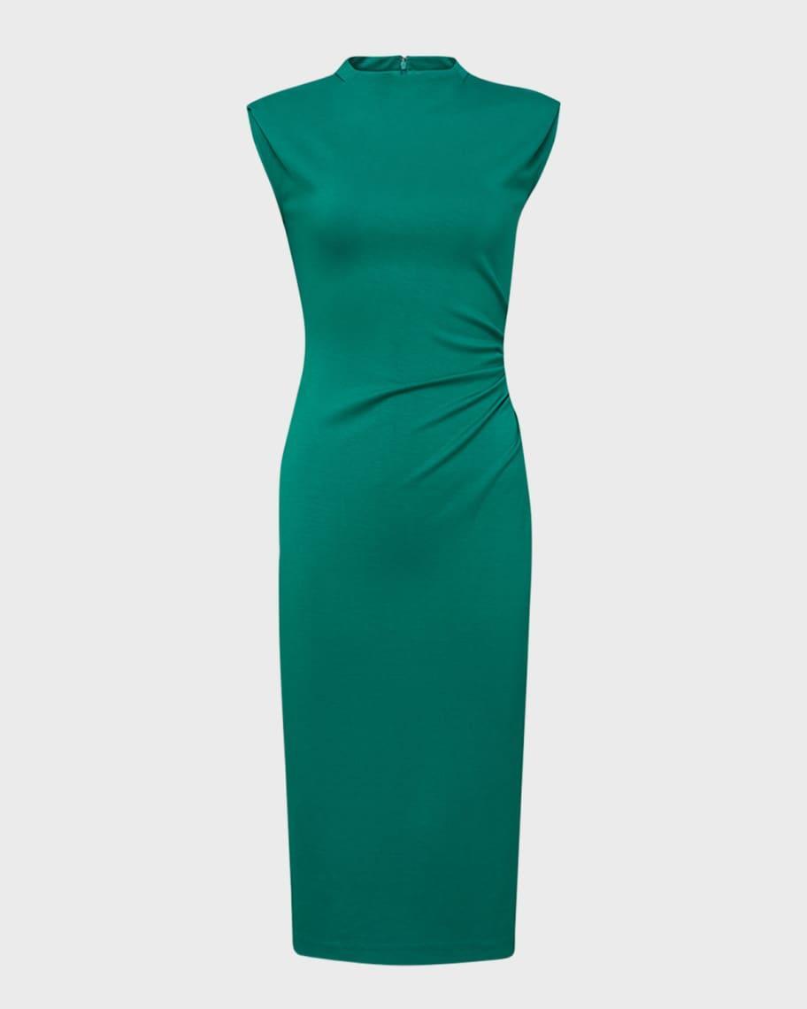 Darrius Sleeveless Pleated Bodycon Midi Dress Product Image