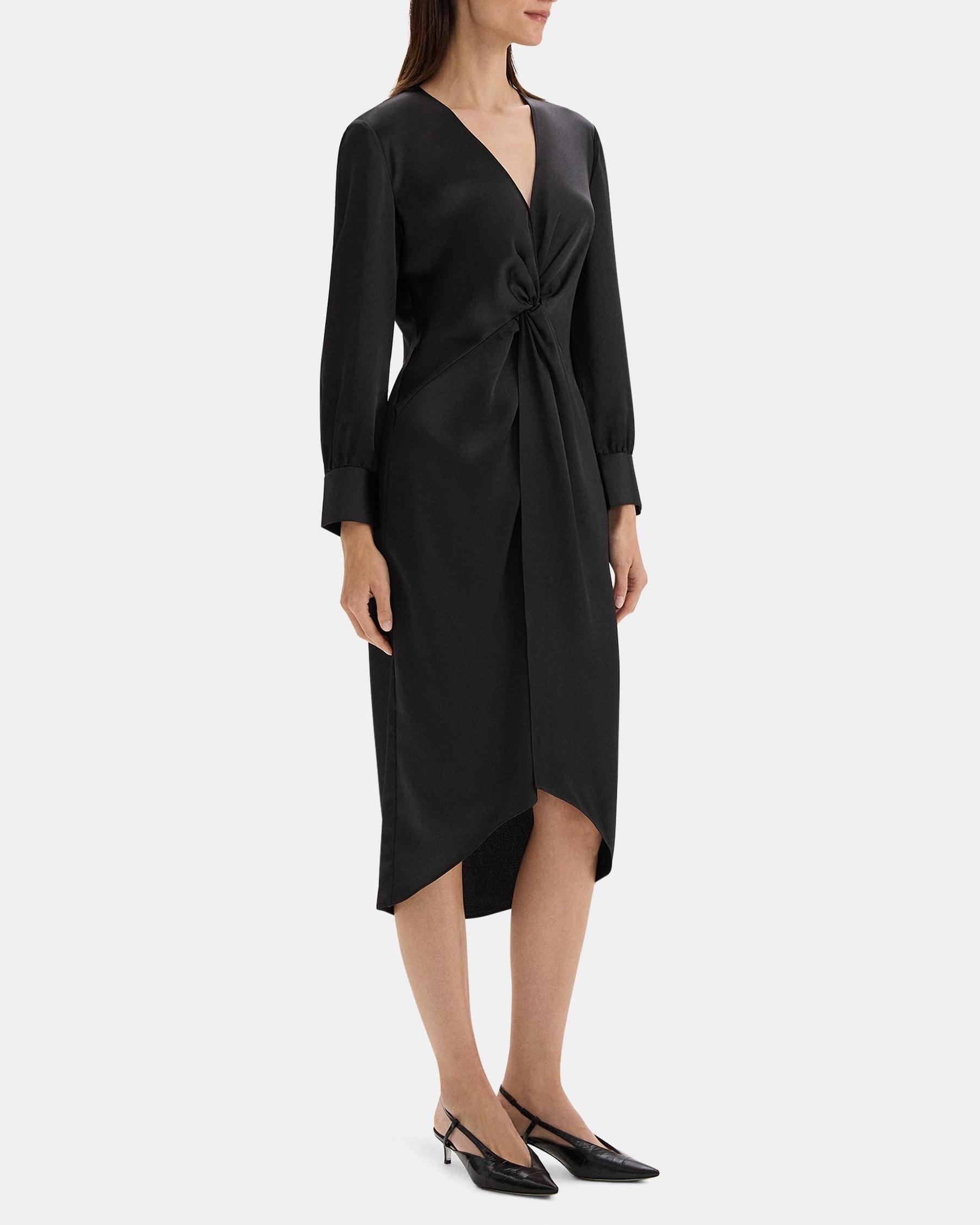 Twist Midi Dress in Silky Poly Product Image