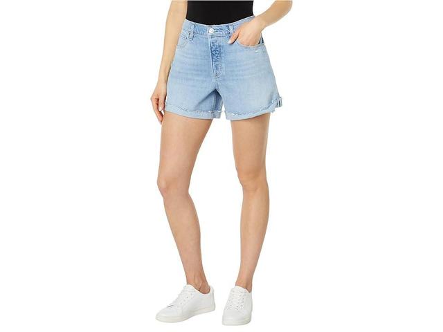 Paige Asher Shorts Covered Button Fly Raw Cuff in No Duh Destructed (No Duh Destructed) Women's Shorts Product Image