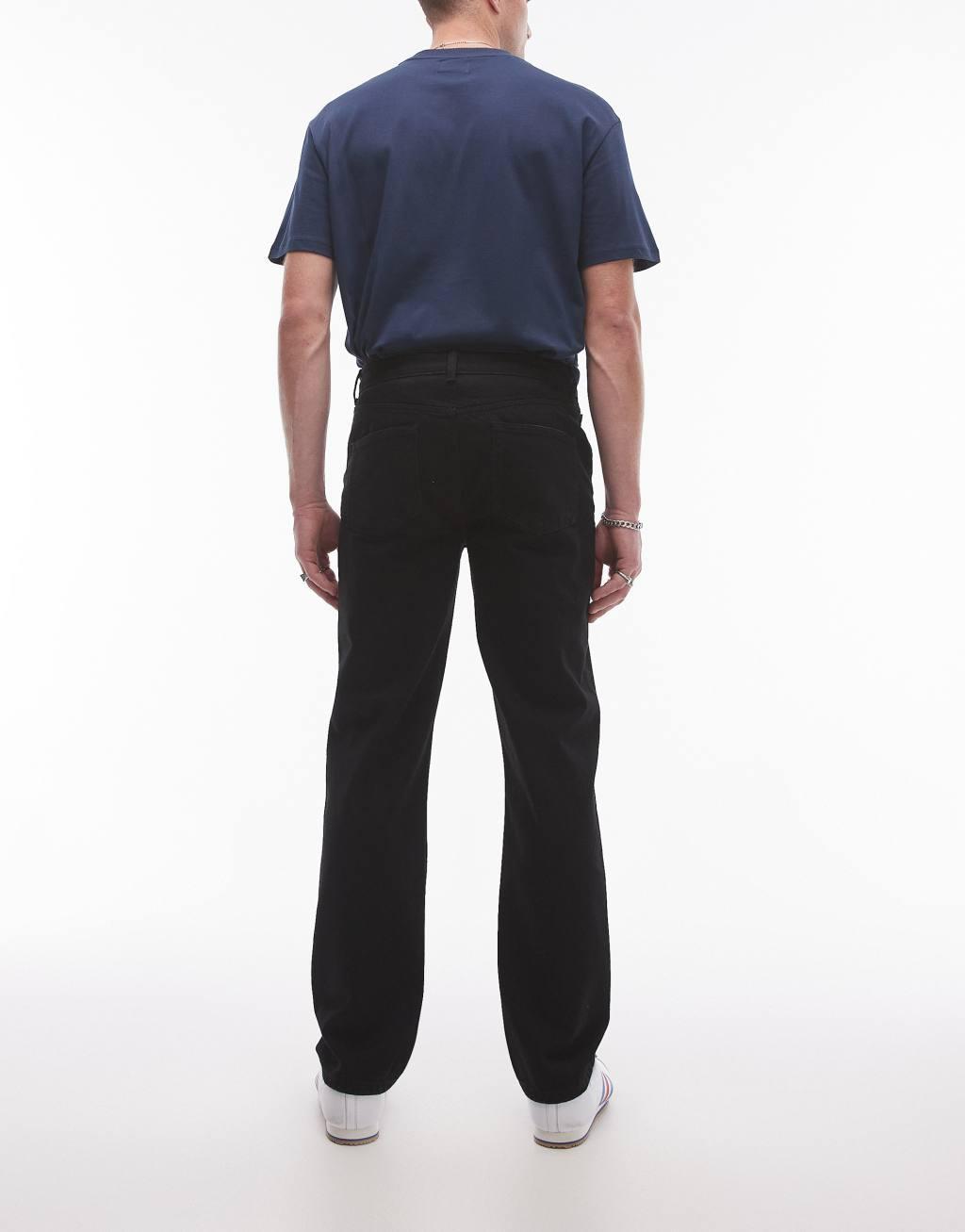 Topman straight jeans in black Product Image