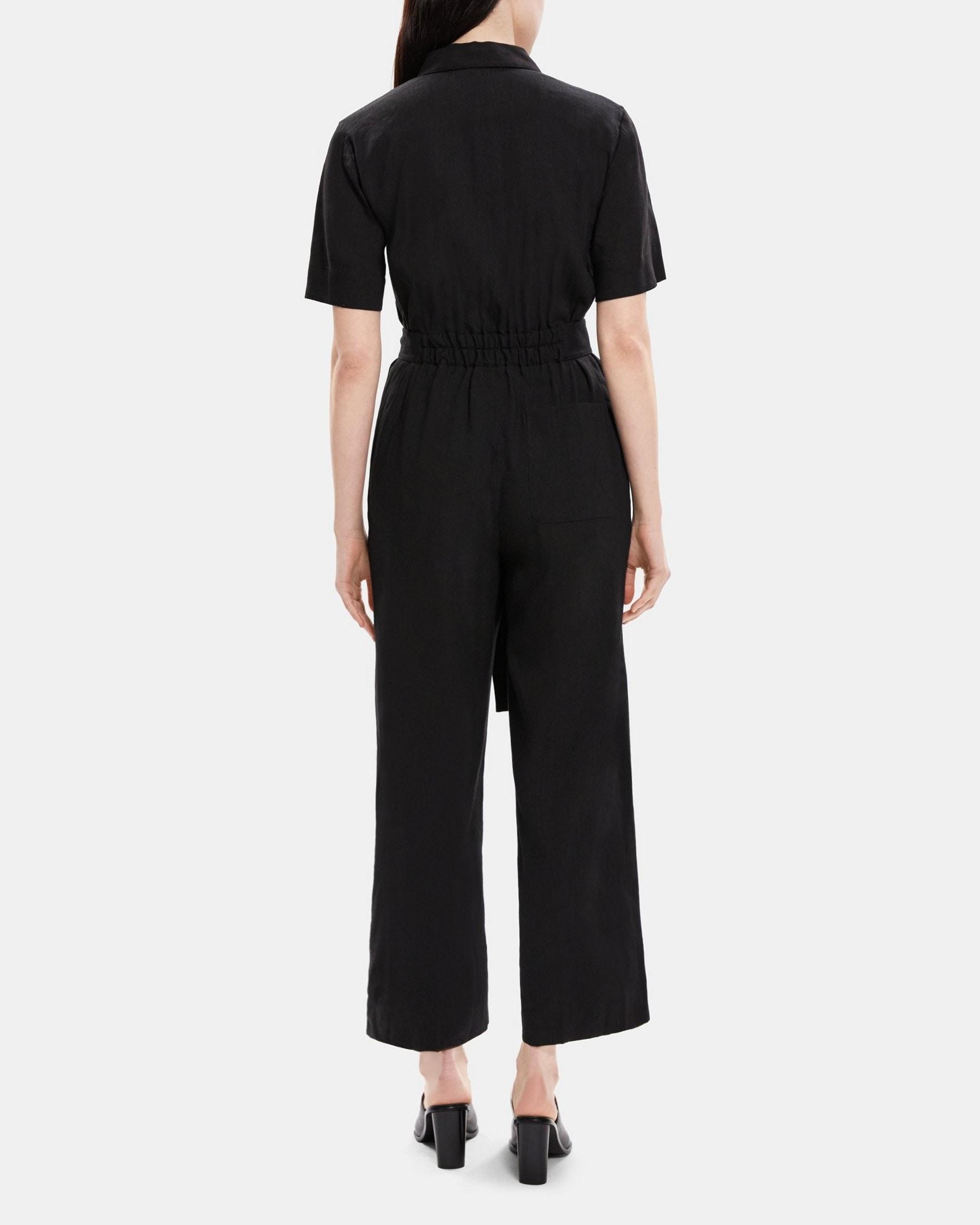 Utility Jumpsuit in Linen-Blend Product Image