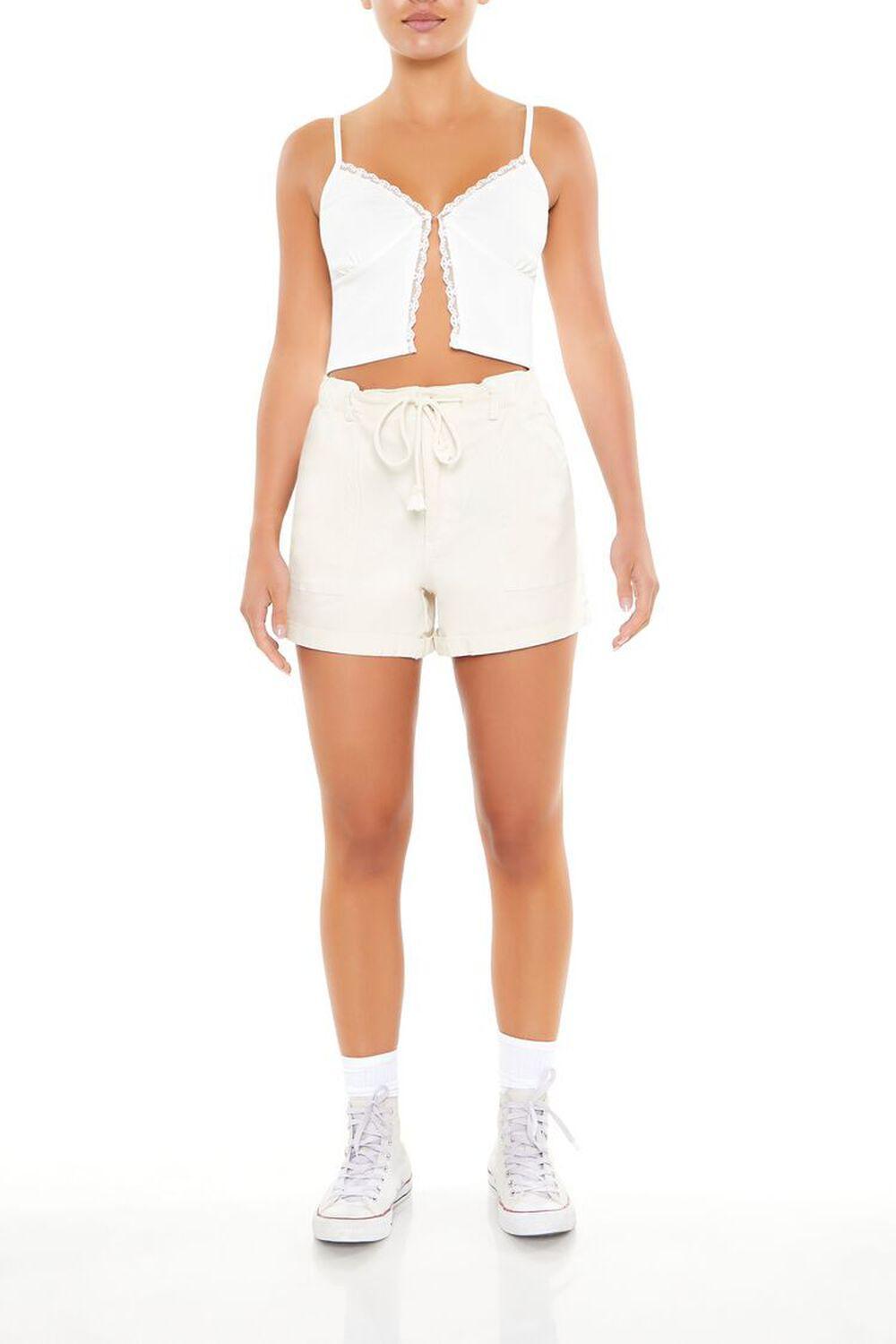 Drawstring Mid-Rise Trouser Shorts | Forever 21 Product Image