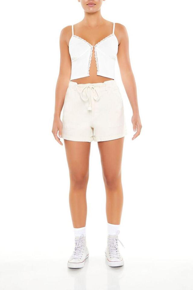 Drawstring Mid-Rise Trouser Shorts | Forever 21 Product Image