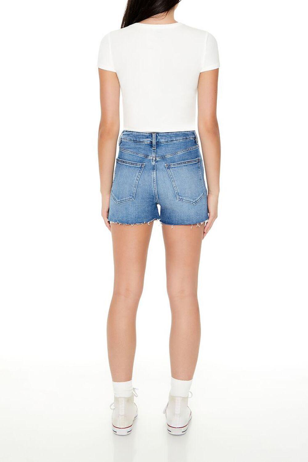 Raw-Cut High-Rise Denim Shorts | Forever 21 Product Image