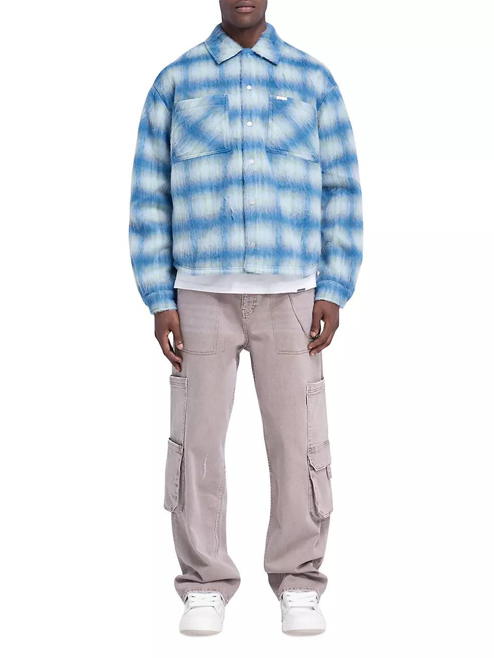 Textured Plaid Overshirt Product Image