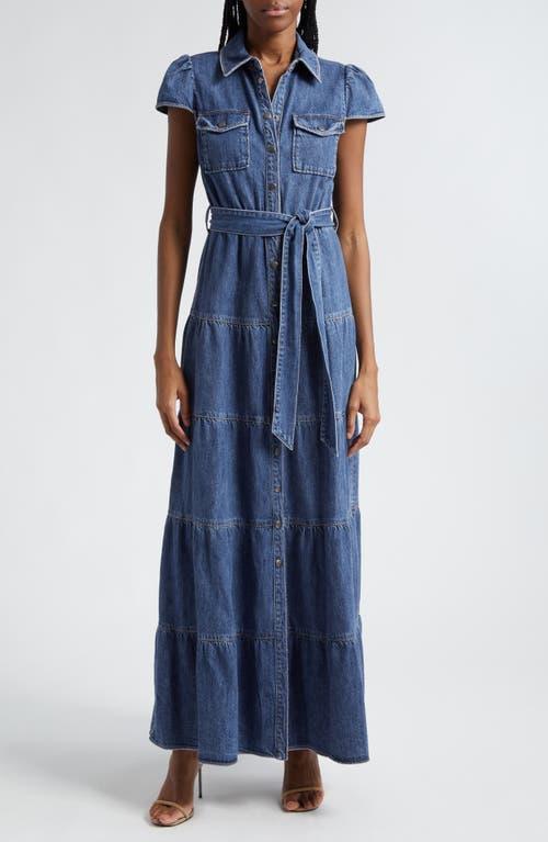 Alice + Olivia Miranda Tie Belt Denim Maxi Shirtdress Product Image