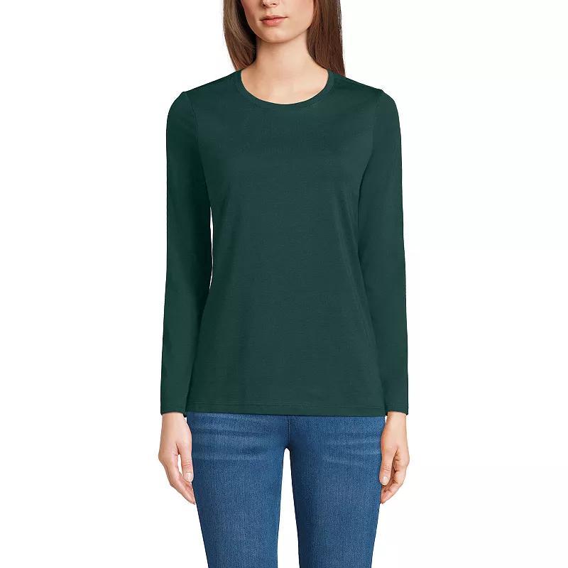 Petite Lands End Relaxed-Fit Supima Cotton Crewneck Tee, Womens Product Image