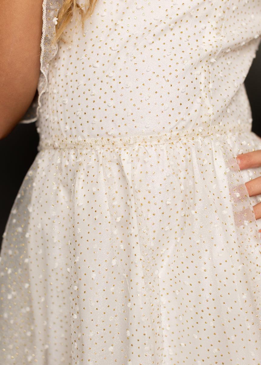 Chloe Dress in Cream Dot Product Image