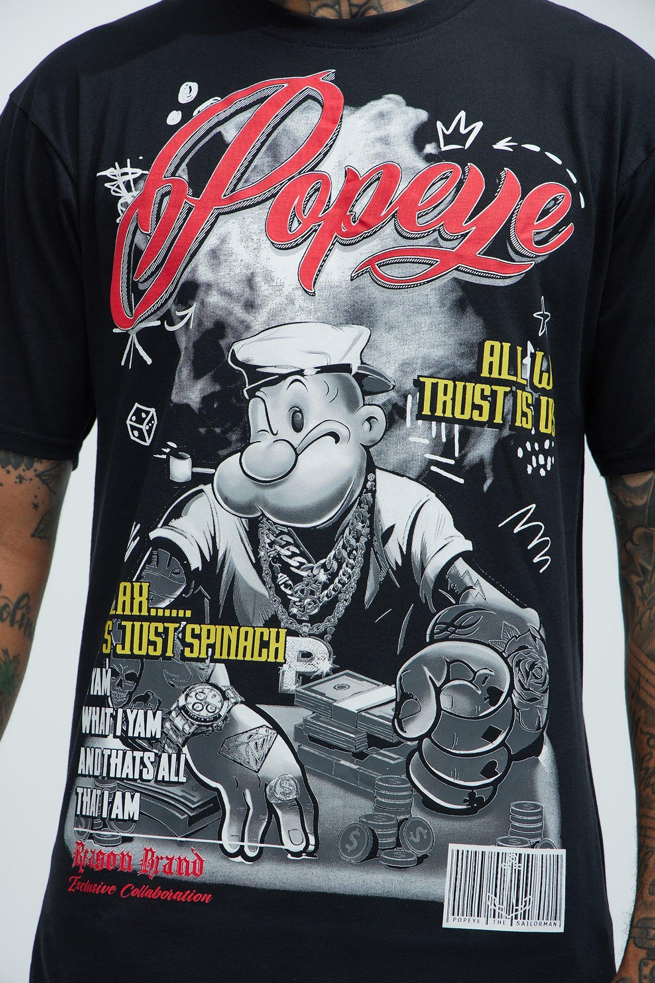 Popeye Pushin P Short Sleeve Tee - Black Product Image