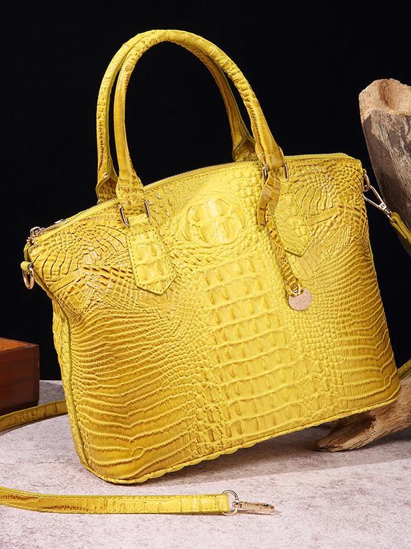 Alligator Print Pleated Split-Joint Bags Handbags Product Image