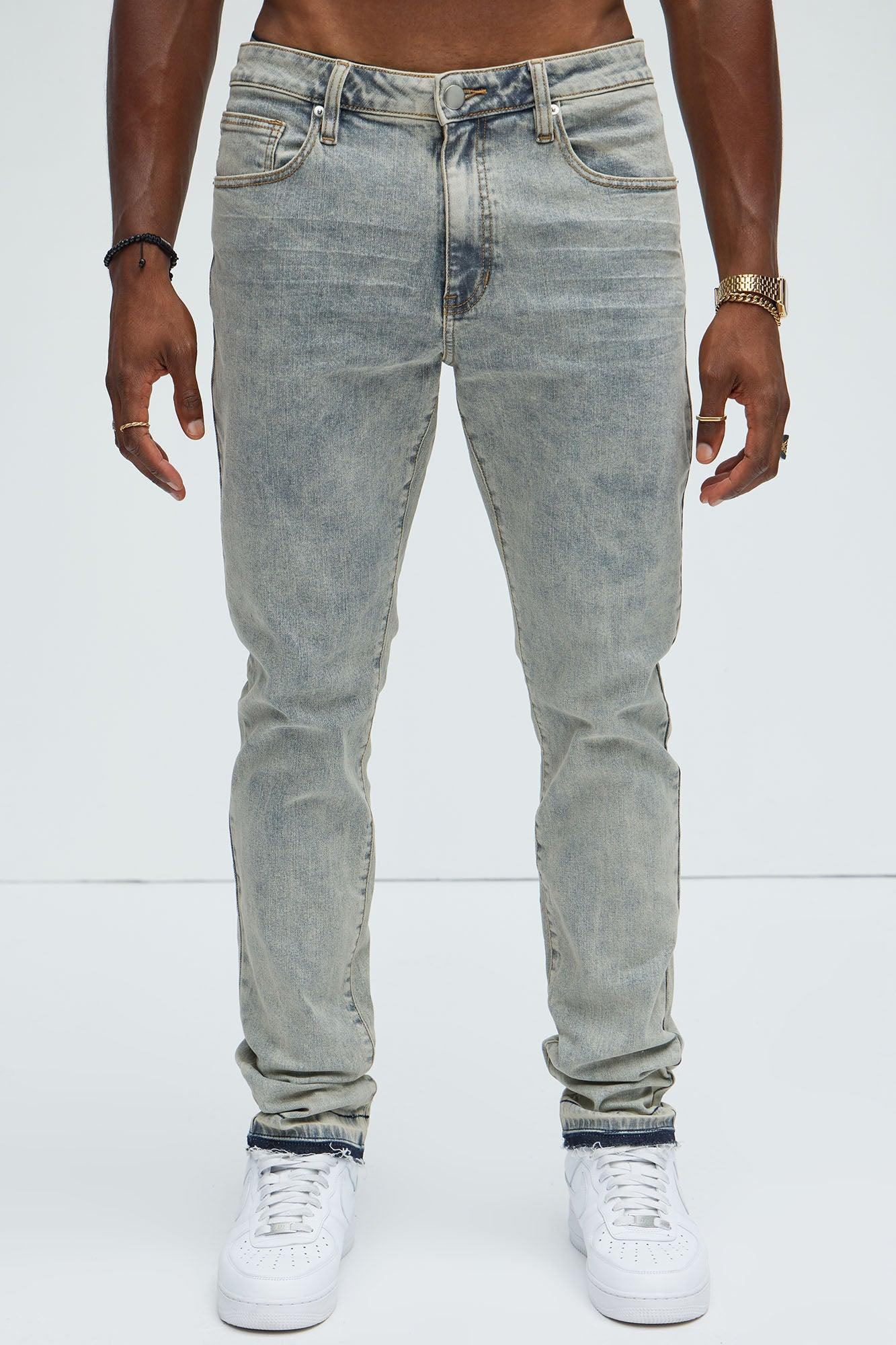 Devin Stacked Skinny Jeans - Grey Product Image