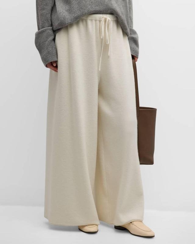 Geordie Cashmere Towelling Wide-Leg Pull-On Pants Product Image