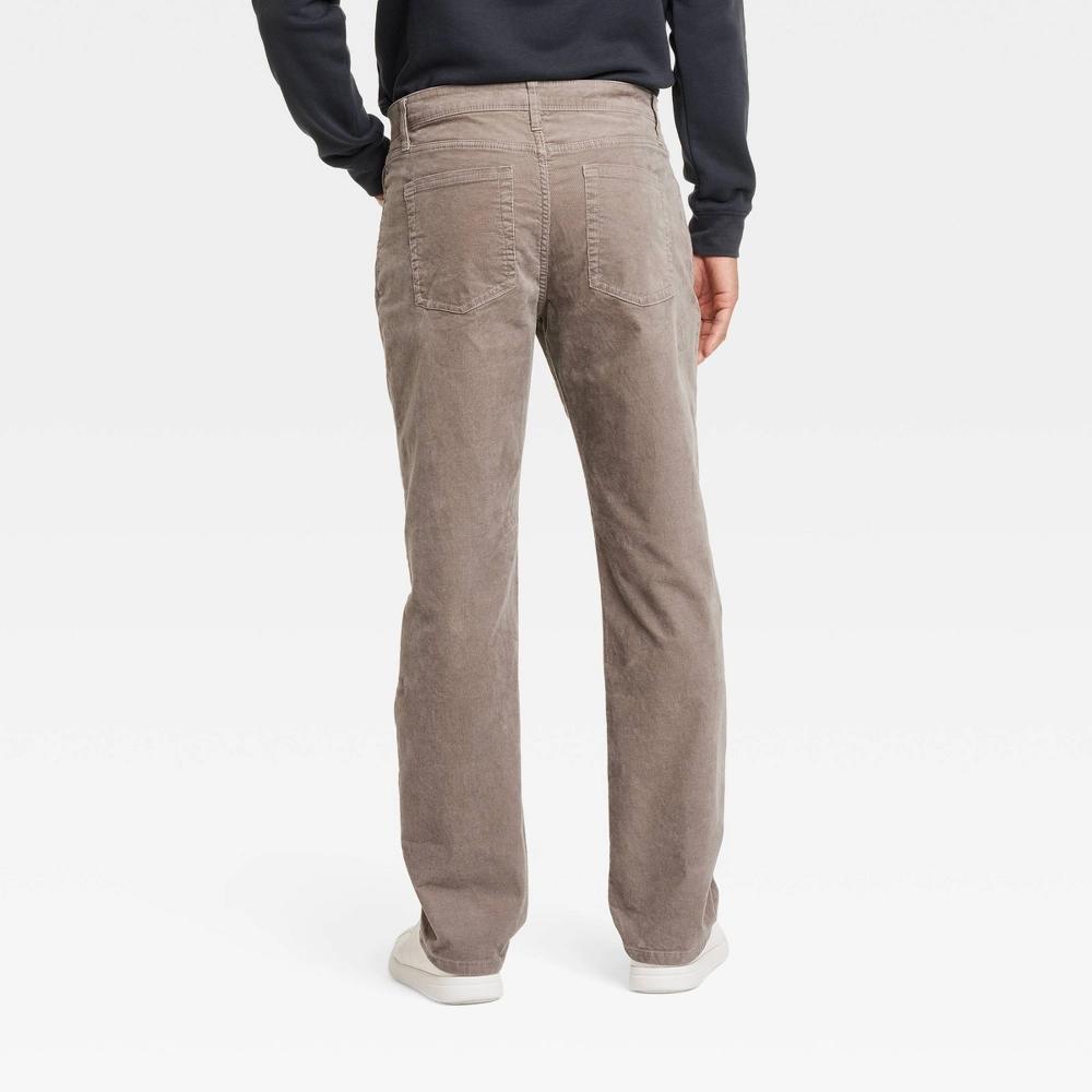 Men's Straight Fit Corduroy 5-Pocket Pants - Goodfellow & Co™ Gray 28x32 Product Image