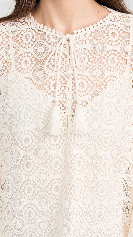 FRAME Lace Tassel Popover Shirt | Shopbop Product Image