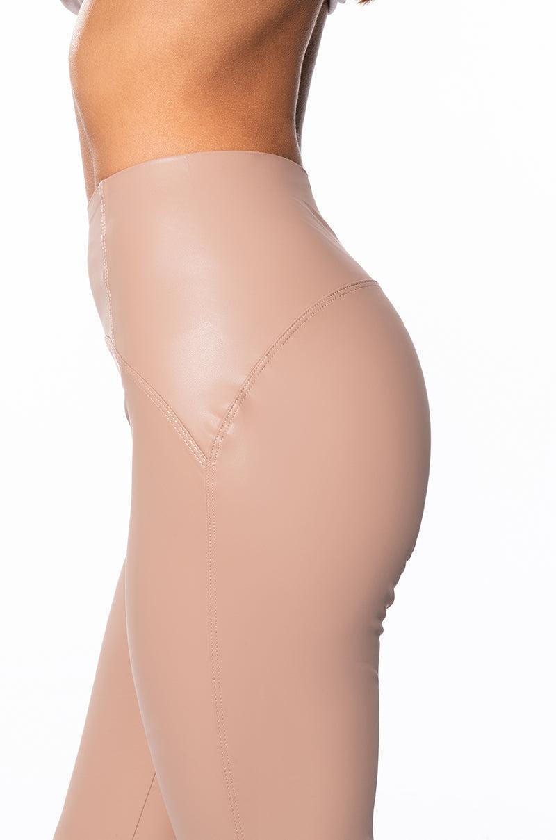 RIO HIGH RISE LEGGING WITH 4 WAY STRETCH IN BEIGE Product Image