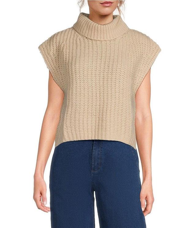 Sugarlips Monica Turtleneck Sleeveless Cropped Sweater Product Image