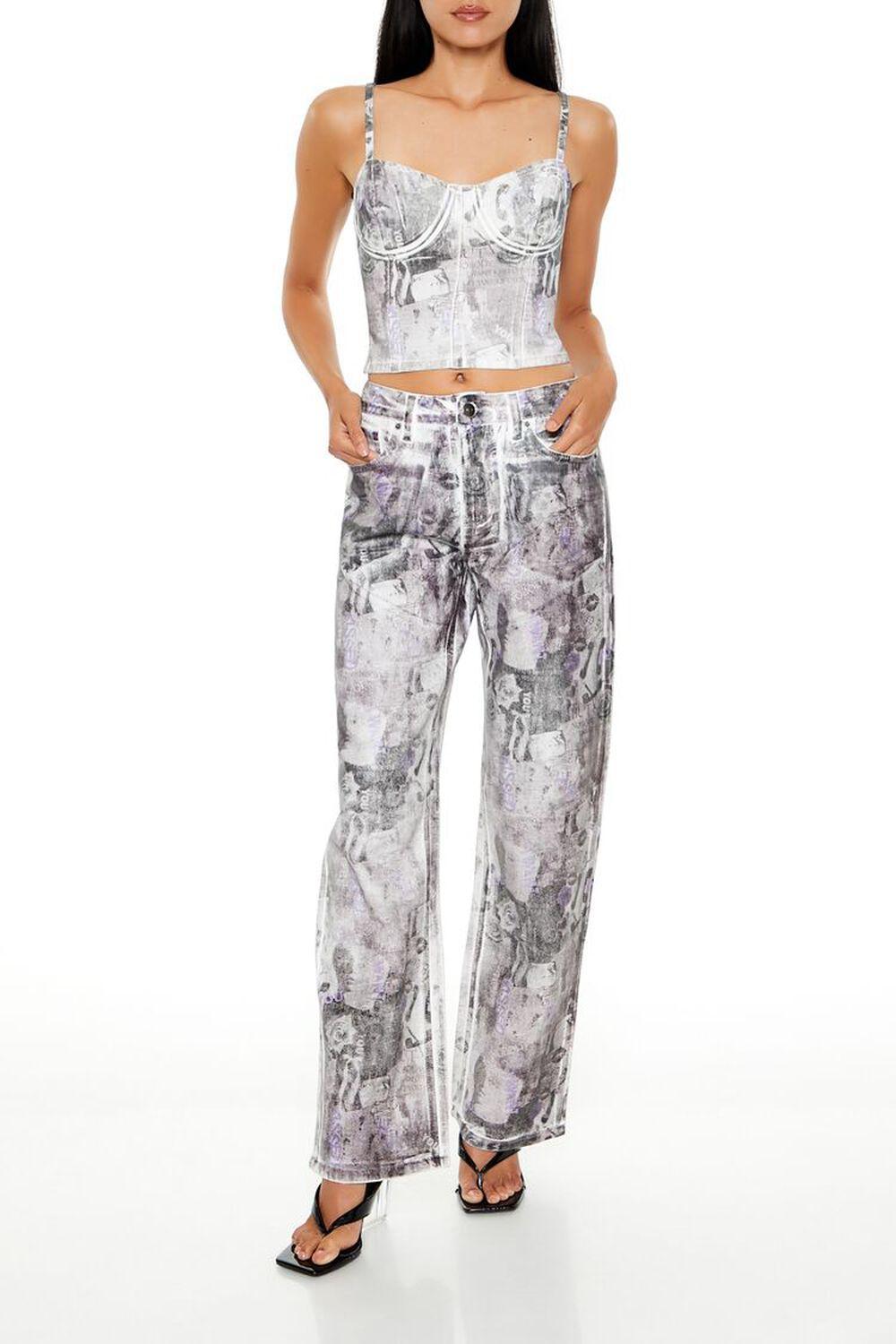 Abstract Print Straight Jeans | Forever 21 Product Image