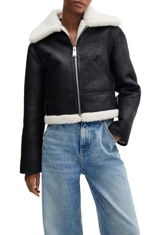 MANGO Splash Faux Shearling Jacket Product Image