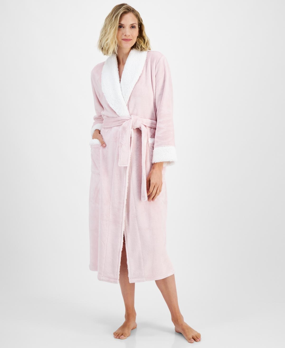 Charter Club Womens Long Plush Fleece-Trim Robe, Created for Macys Product Image