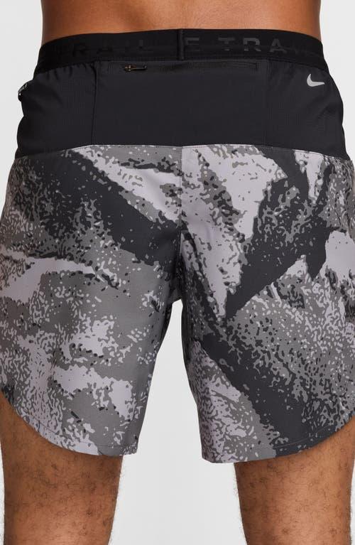 NIKE Men's Trail Stride 7" Dri-fit Brief-lined Running Shorts In Grey Product Image