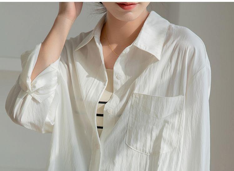 Long-Sleeve Plain Shirt Product Image