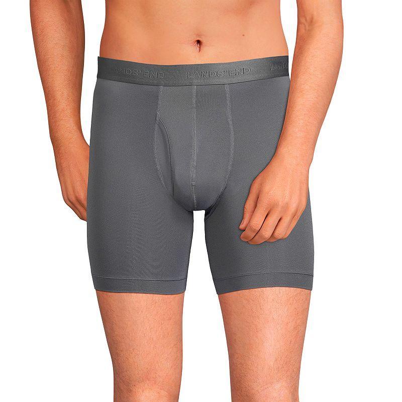 Big & Tall Lands End Flex Performance Boxer Brief 3-Pack, Mens Warm Grey Product Image