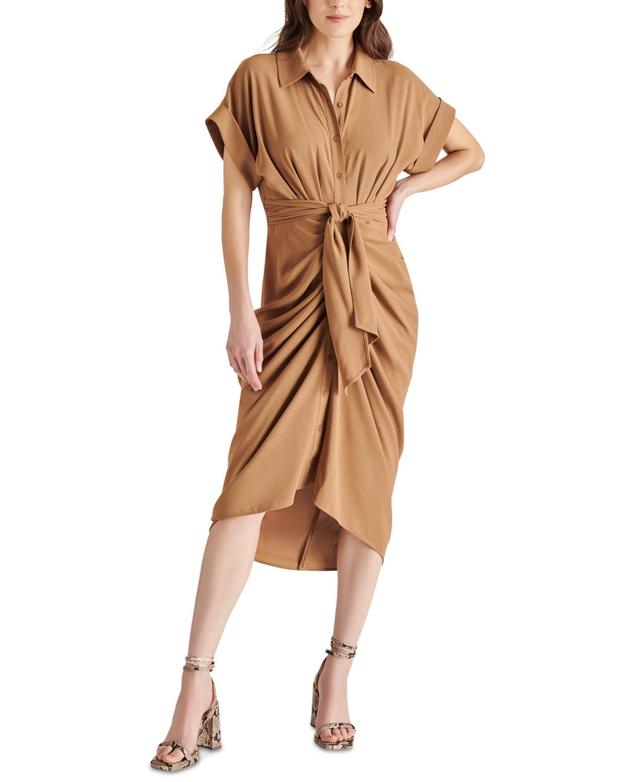 Steve Madden Womens Tori Tie-Waist Short-Sleeve Shirtdress Product Image