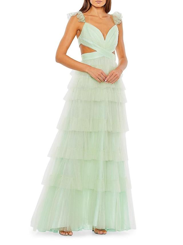 Womens Tiered Cut-Out Gown Product Image