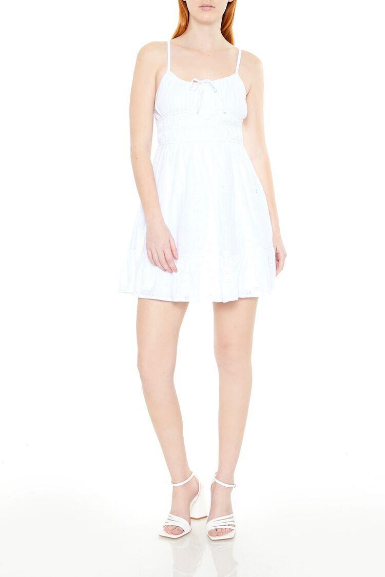 Floral Eyelet Flounce Mini Dress | Forever 21 Product Image