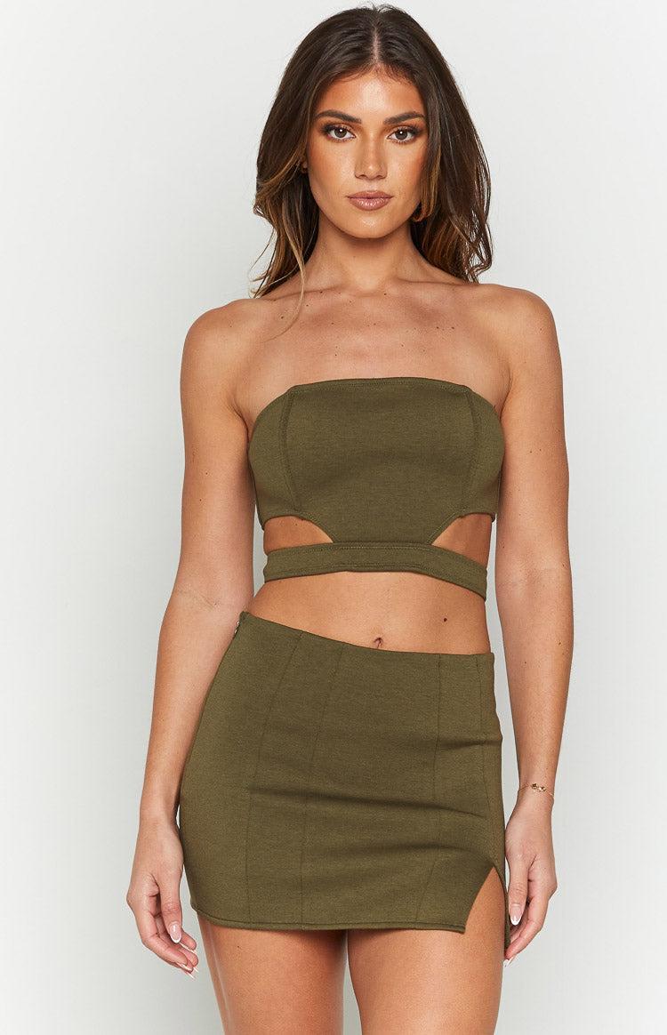 Maria Khaki Mini Skirt Product Image