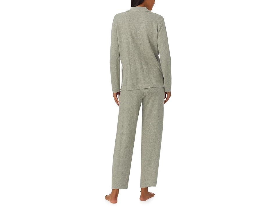 Lauren Ralph Lauren Lauren Ralph Lauren 100% Organic Cotton Sweater Knit Notch Pj Set (Grey) Women's Pajama Sets Product Image