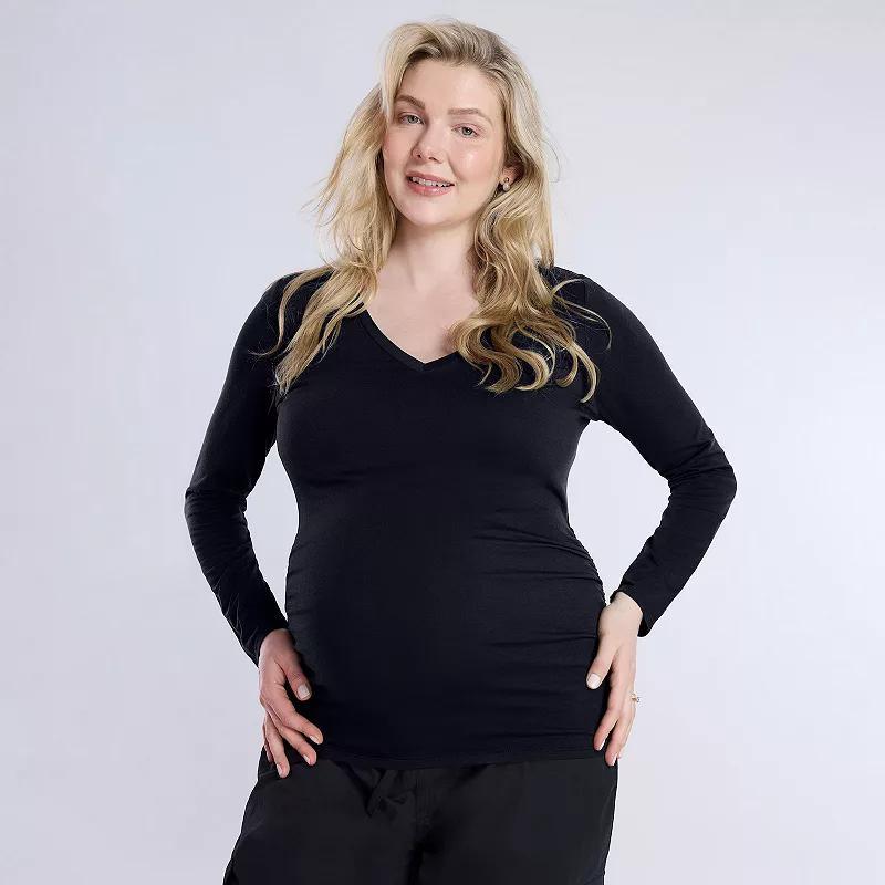 Maternity Motherhood Side Ruched Tee, Womens Product Image