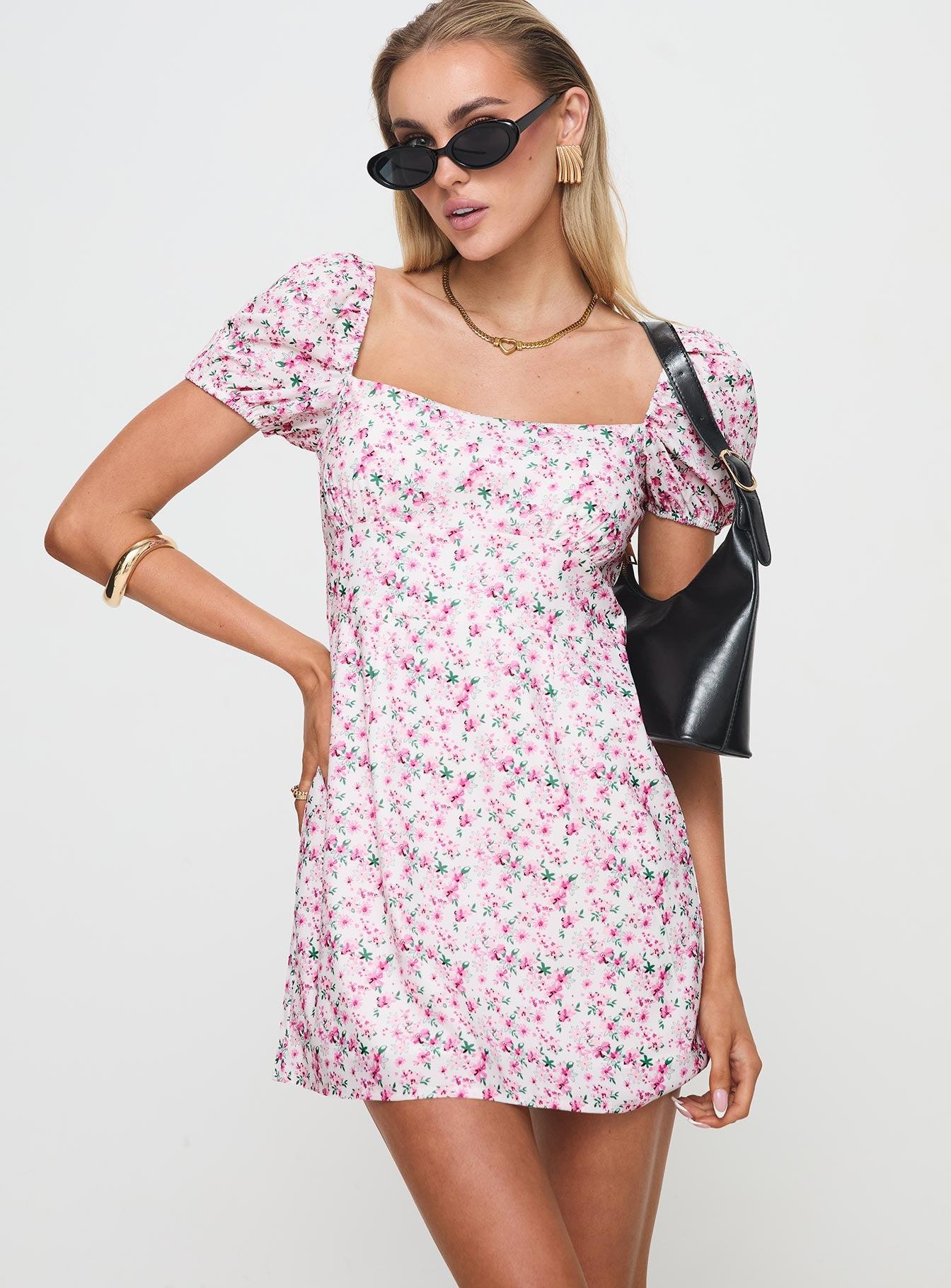 Hollen Mini Dress White Floral Product Image